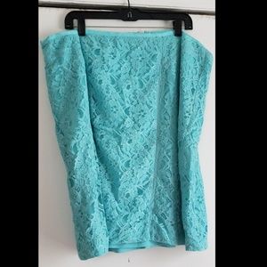 Turquoise lace skirt